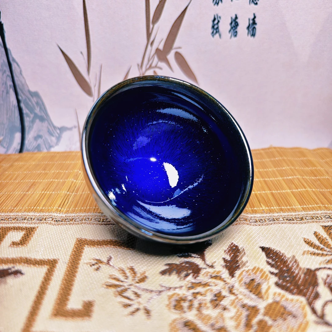 回蓝星空束口杯全品无瑕建盏主人杯盏杯家用盏茶陶瓷大号