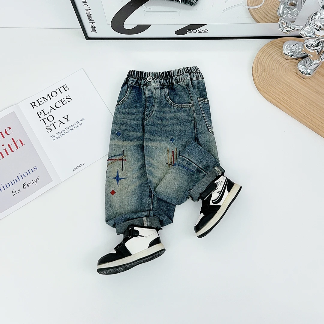 男童裤子秋季中大儿童牛仔裤2025新款韩版潮QYD25019悠悠童话童装