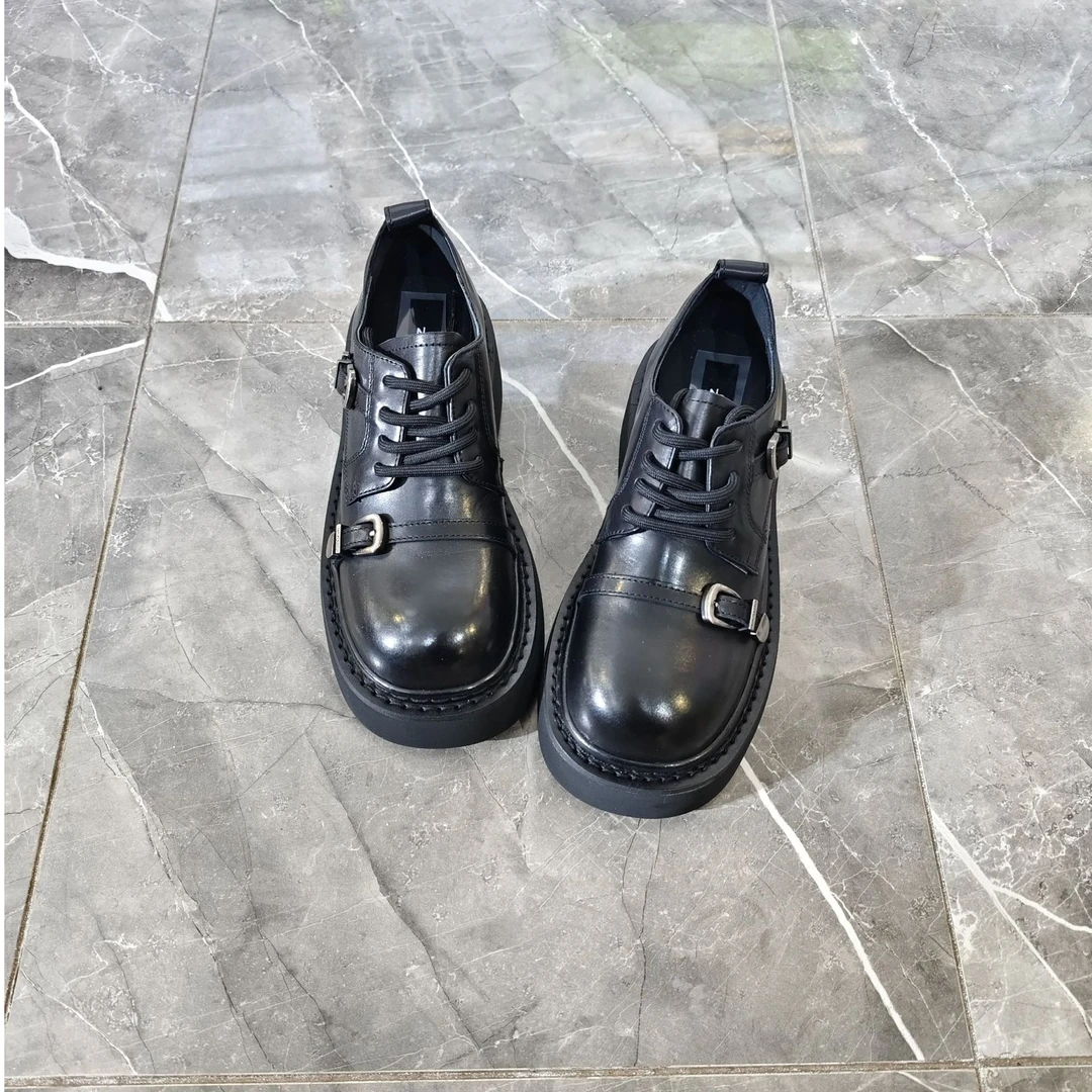 606-5 新款春季 系带 百搭洋气 乐福鞋 圆头复古 时尚 英伦风女鞋