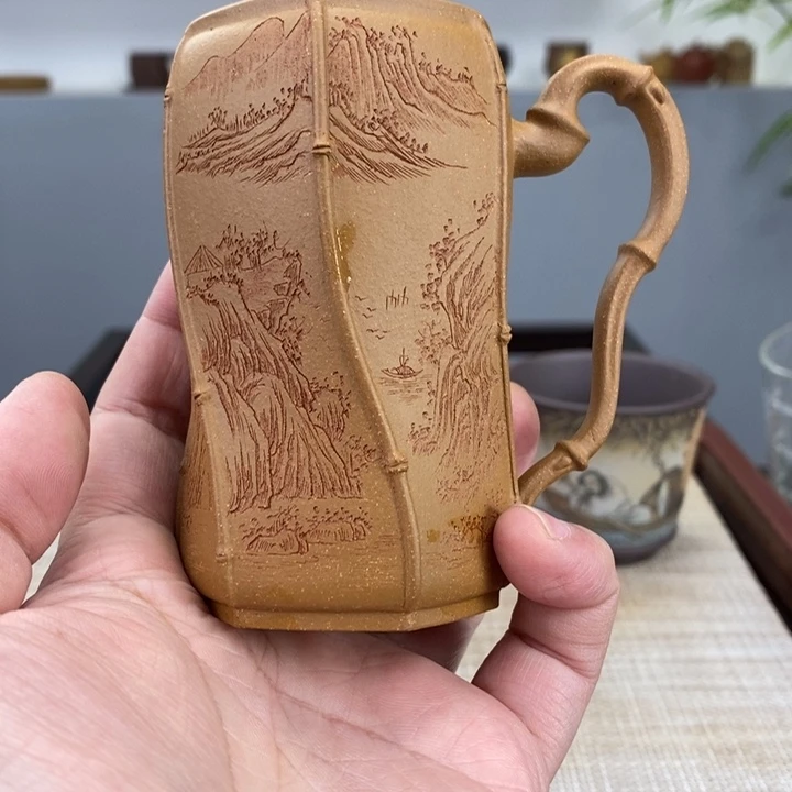 紫砂茶杯明*宜兴紫砂主人杯
