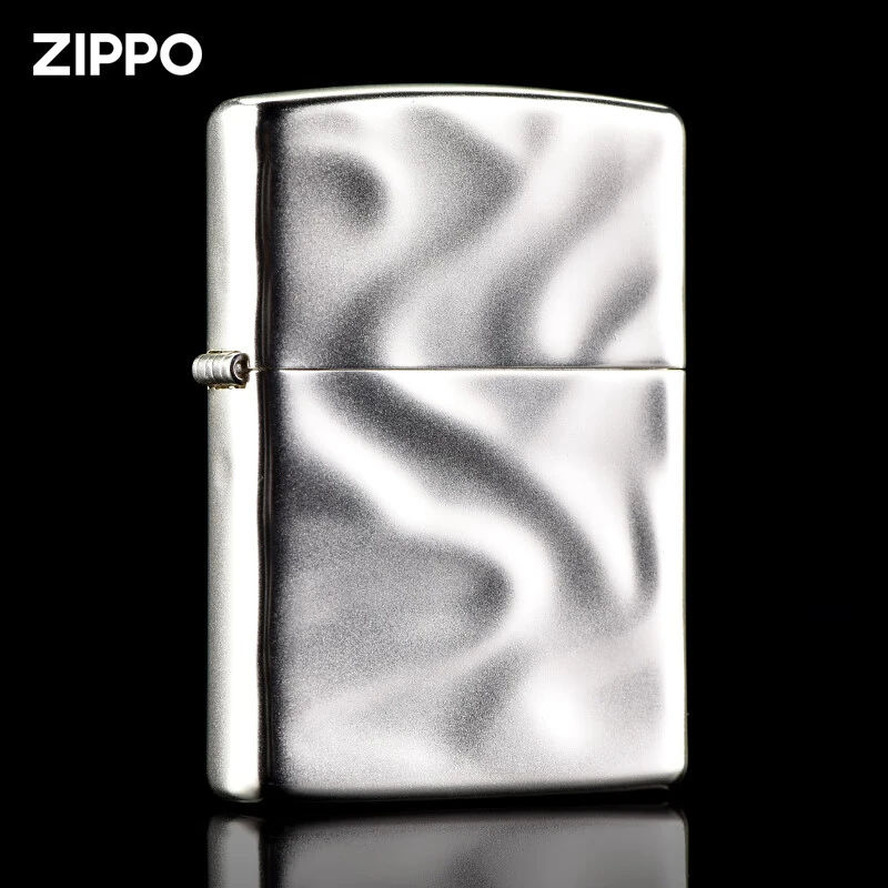 ZIPPO/之宝打火机正版个性镀银立体水波纹双面煤油防风送礼男DYJ1