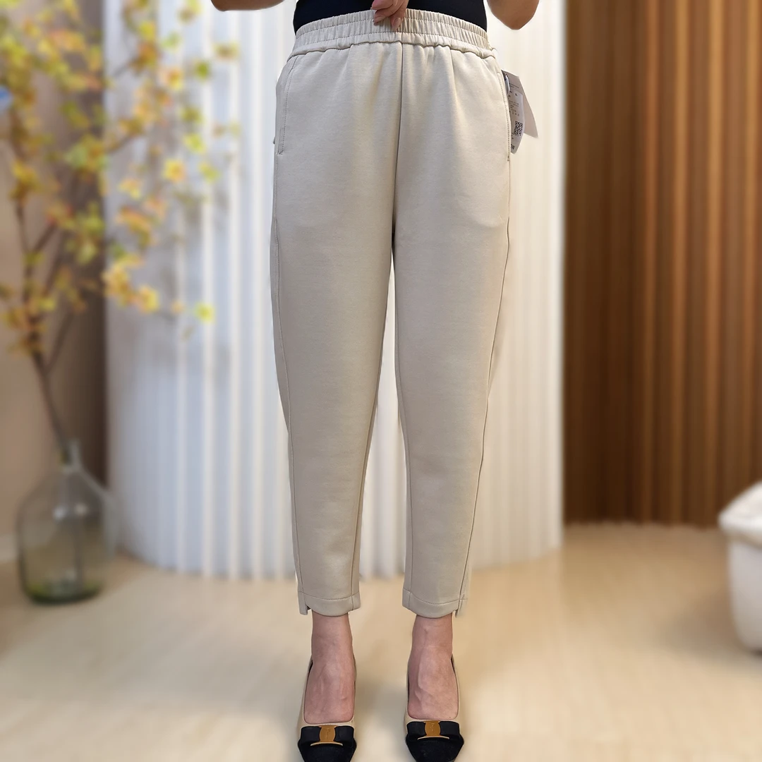 8239春季新款韩版显瘦高腰不规则裤脚哈伦裤加大码女裤