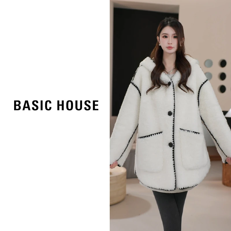 Basic House/百家好秋冬新款气质绵羊毛大衣B1294B59562（衣长74）