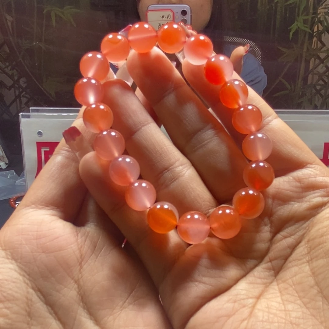 南红玛瑙10+干掌冰飘花单圈未镶嵌