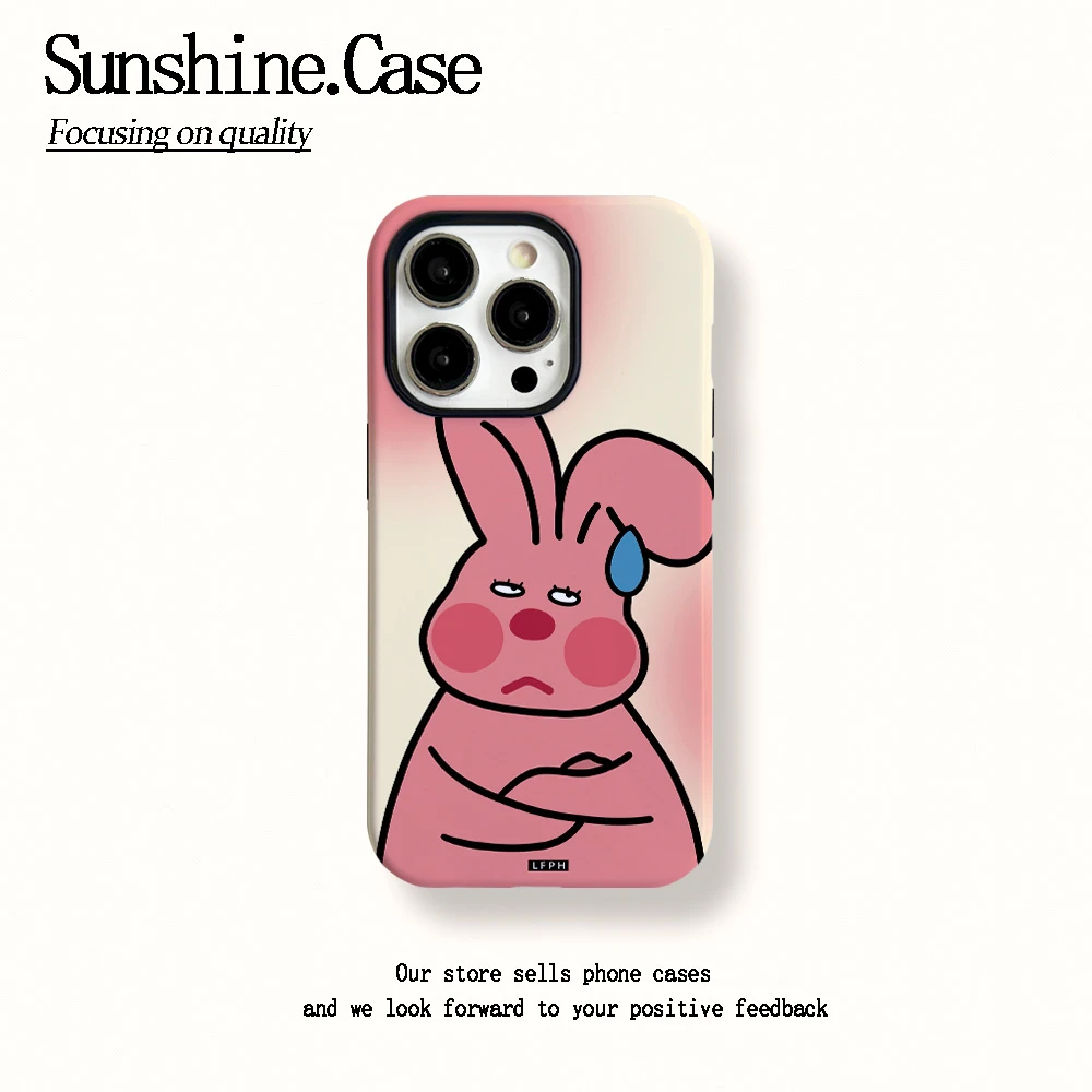 菲林二合一适用苹果华为vivo小米oppo手机壳无语兔子16PROMAX/15