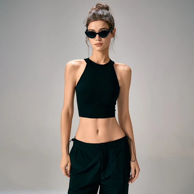 choc夏季高级感瑜伽服背心一体式运动女健身上衣防震健身服女