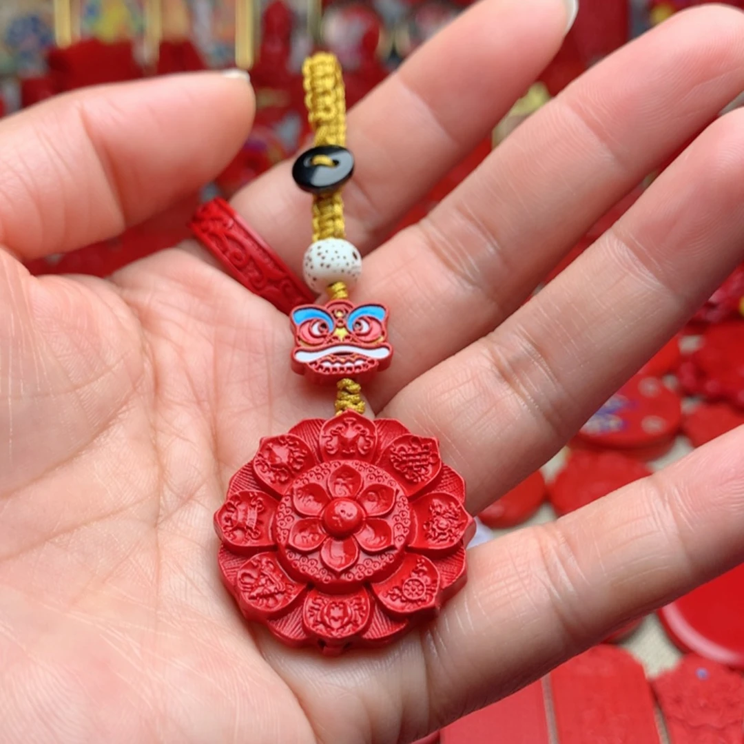 天然辰砂工艺品朱砂钥匙扣