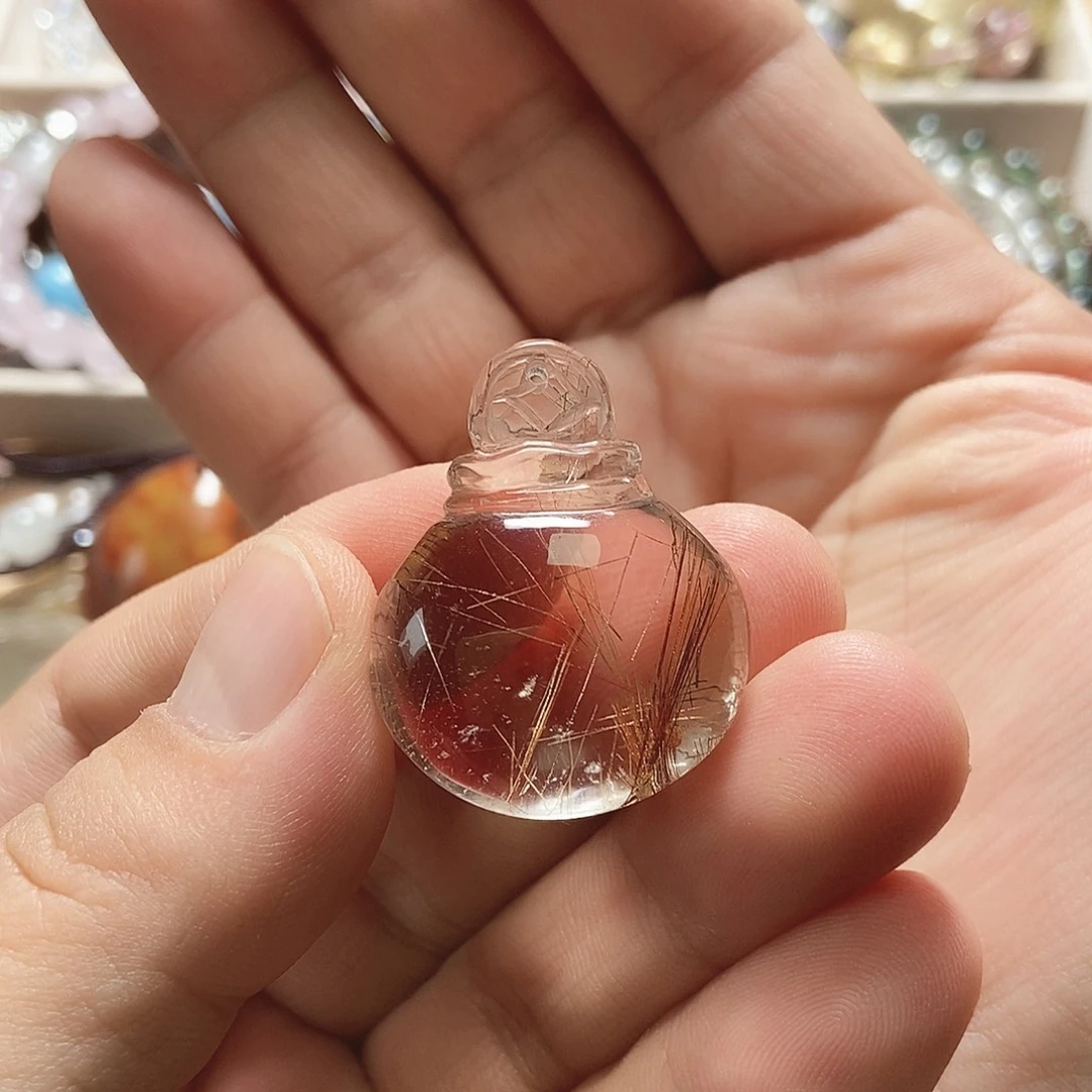 未镶嵌颈饰紫晶钛晶水晶吊坠