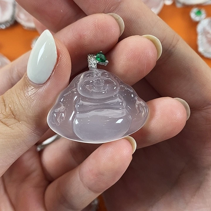 石英质玉银S925镀金镶嵌颈饰