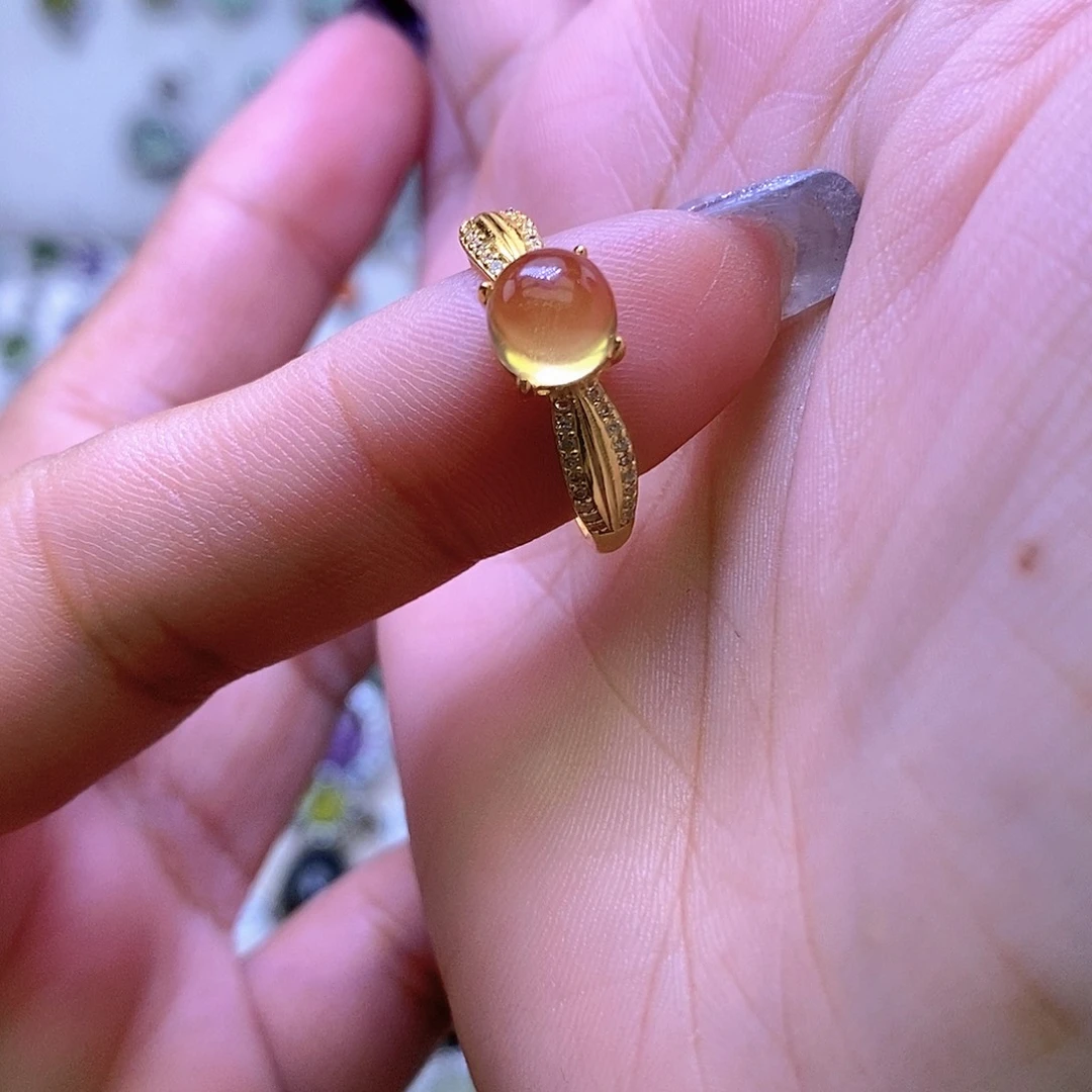 银S925镶嵌戒指水晶
