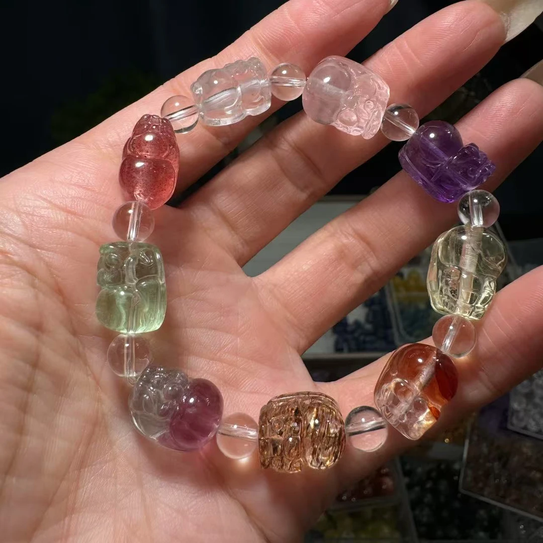 非金属珐琅手链 多宝貔貅手串宽卡9到10