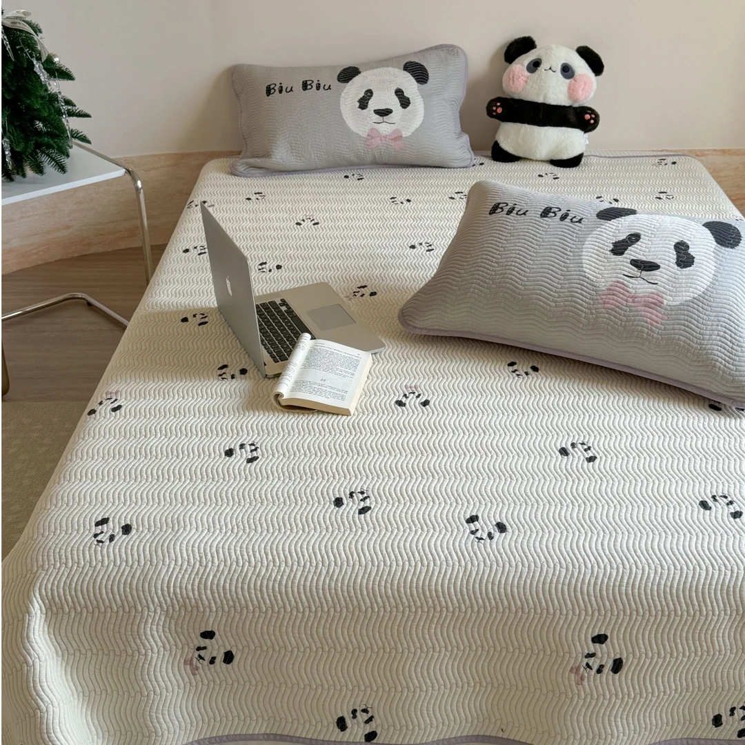 【胖家居】新款AB版双面全棉床盖三件套卡通榻榻米床单毯子可水洗