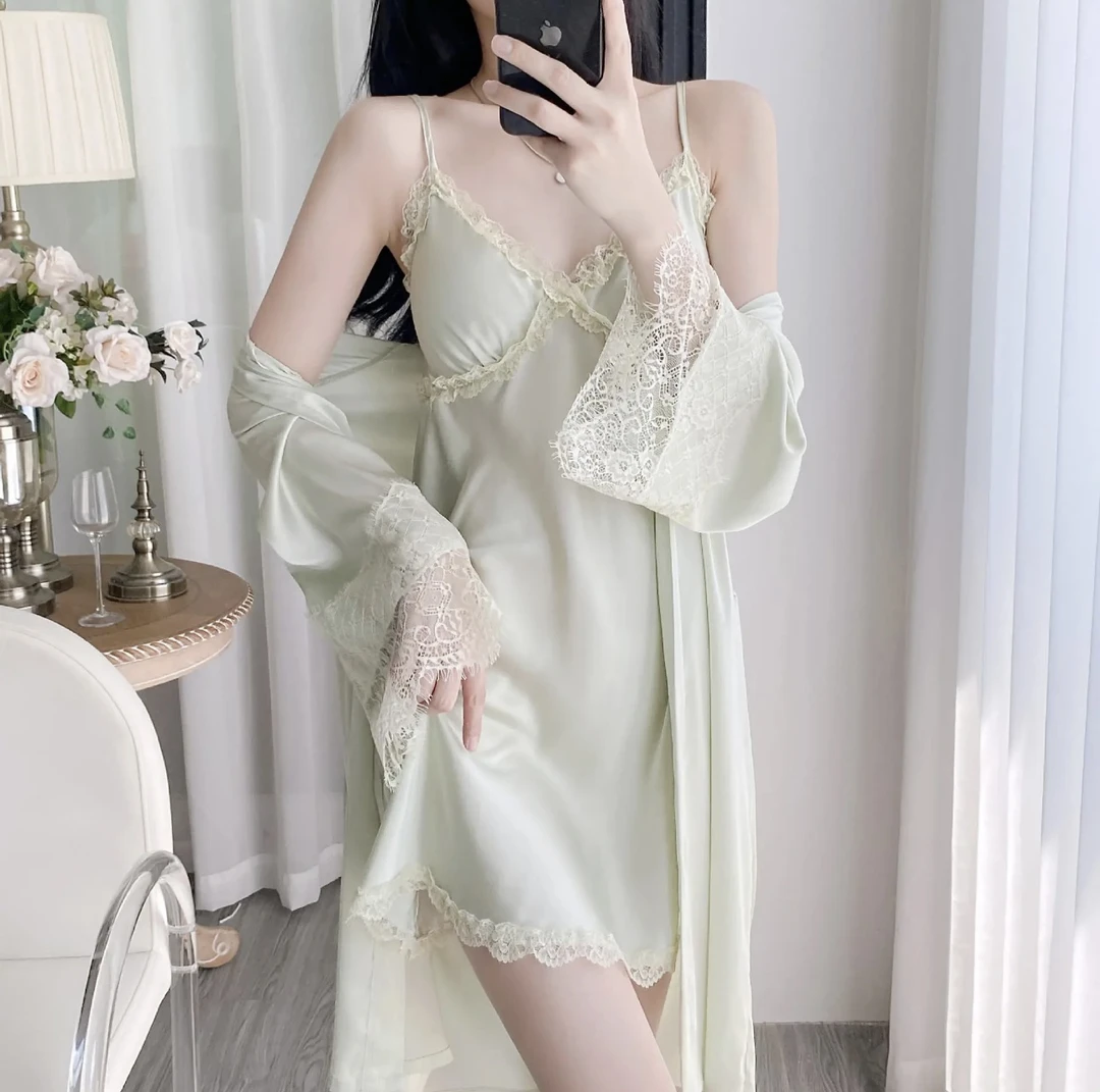 2025春夏新款蕾丝睡裙薄款时尚洋气家居服舒适睡袍