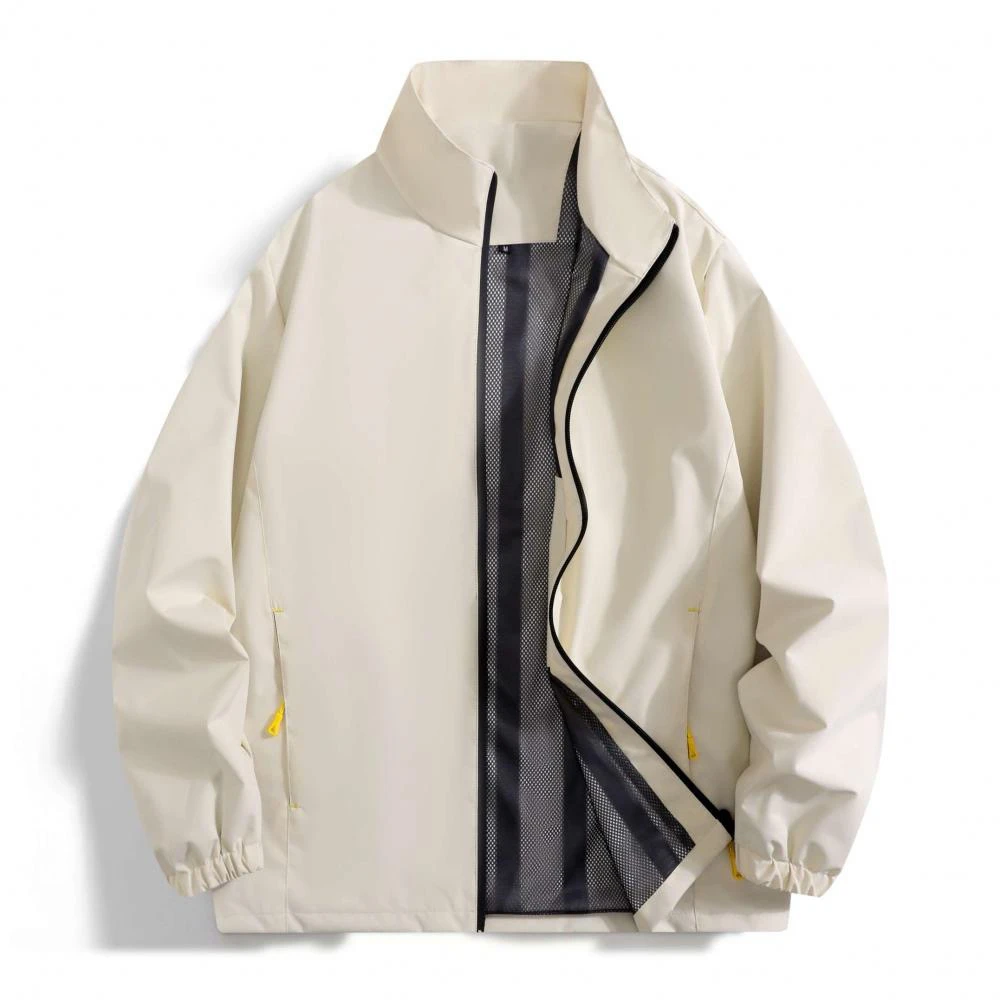 2025年新款立领户外冲锋衣纯色设计防风防水春秋工装外套薄款热卖