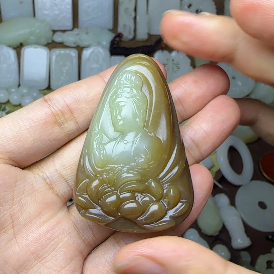 老***，和田玉未镶嵌挂件