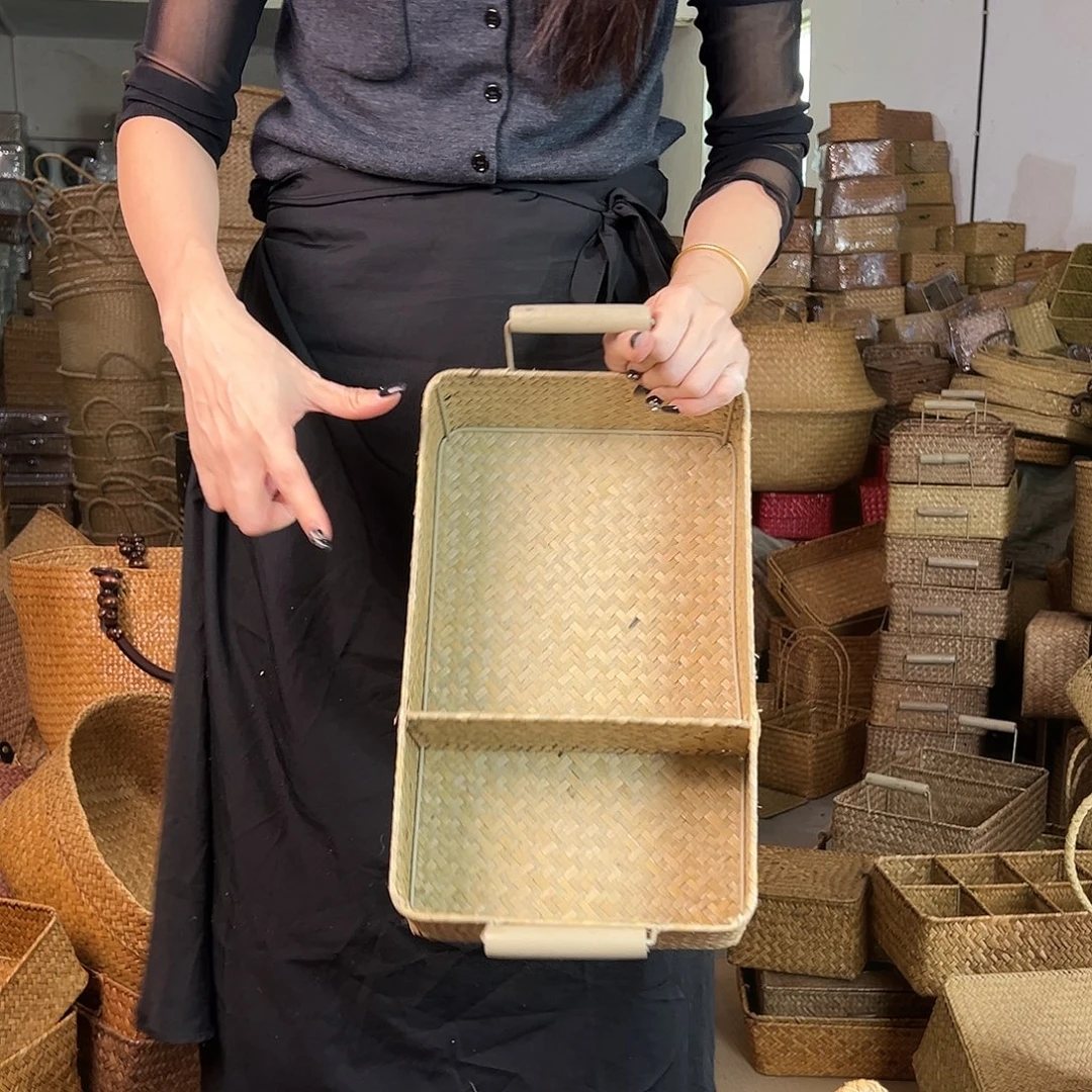草编草编包/草编收纳盒带瑕疵