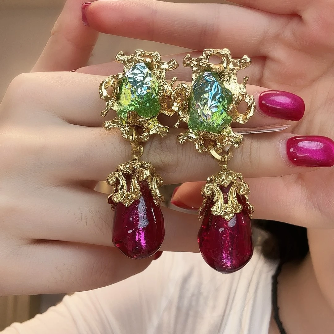 合成碳硅石纯铜法国品牌gavilane琉璃耳夹