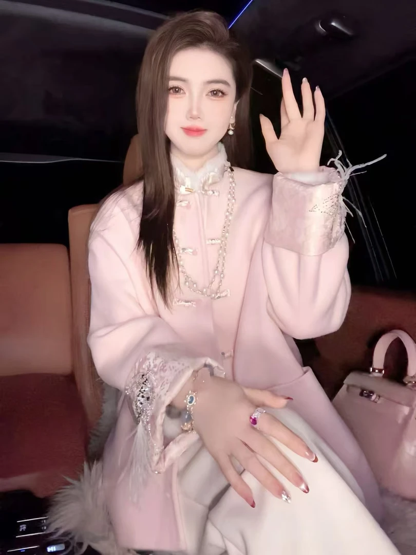 【新款上新！】早春新款重工袖口拼接羽毛国风上衣外套