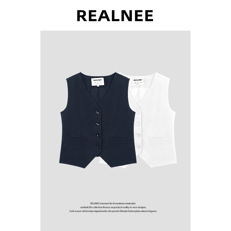 【孟夏】“甄选99亚麻”极简休闲纽扣无袖马甲外套RLMMY4XM02283