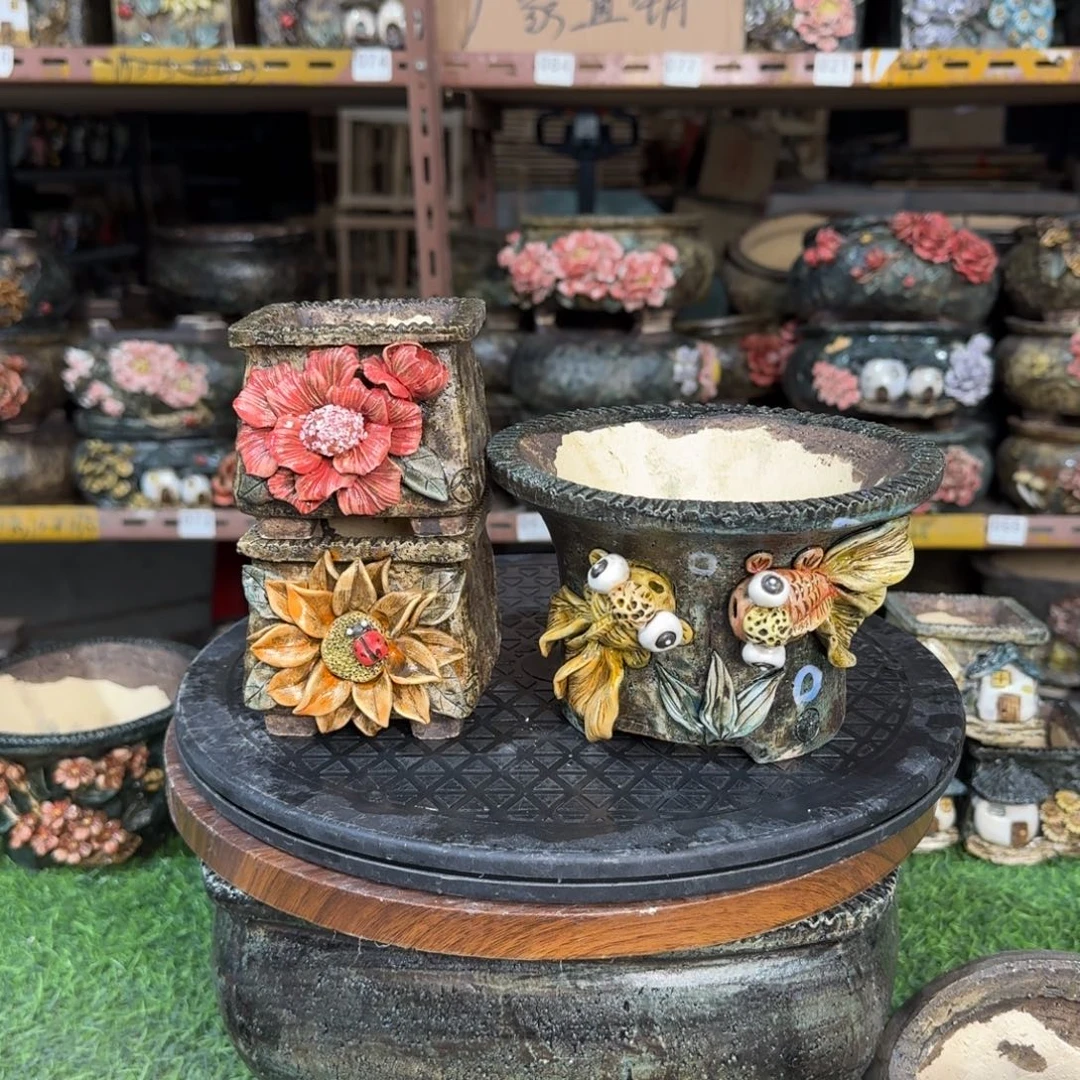 红陶红*青藤花器多肉花盆