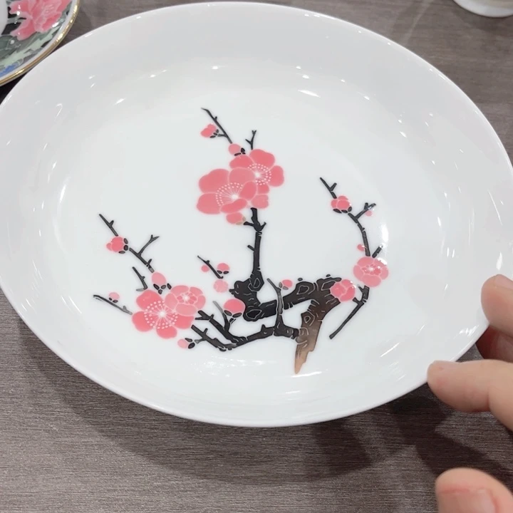 碟釉下五彩的瓷器和瓷器的