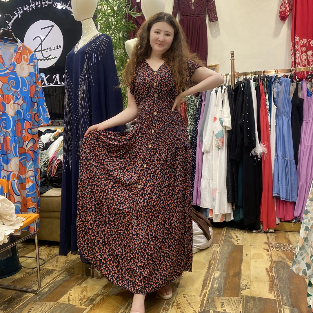 V领圆点A字裙中长裙通勤连衣裙收腰时尚御姐风ins风