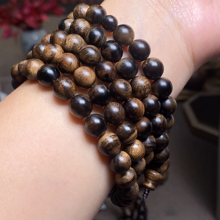 沉香手串越南芽庄瘤疤白棋楠0.8✖️108