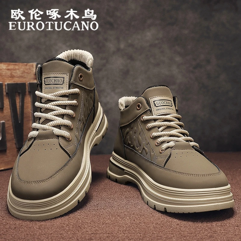 欧伦啄木鸟EUROTUCANO男鞋秋季时尚休闲马丁靴潮流登山鞋子男款