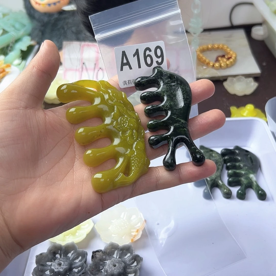 合金蛇纹石玉发饰清*