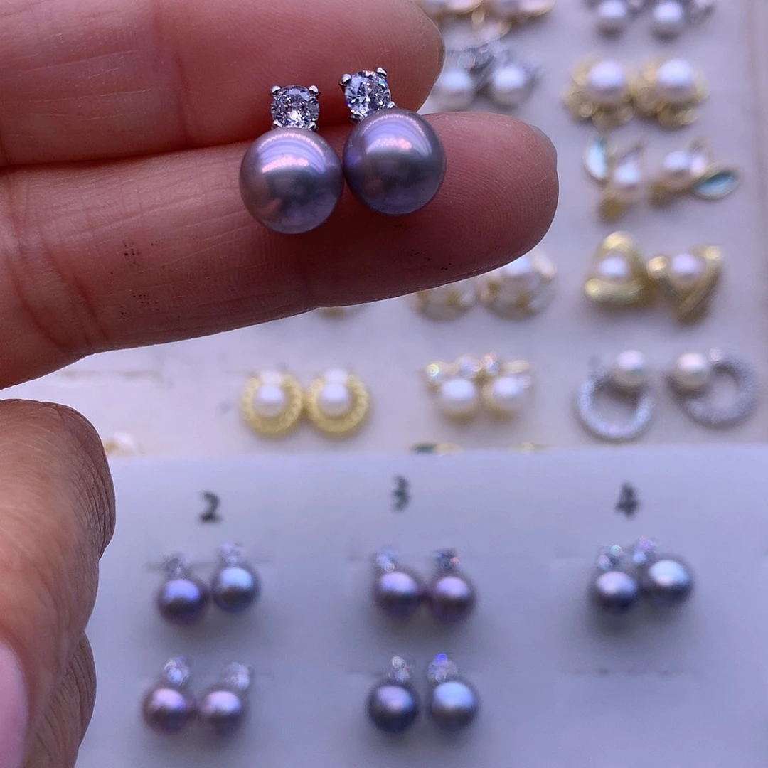 淡水珍珠耳饰合金