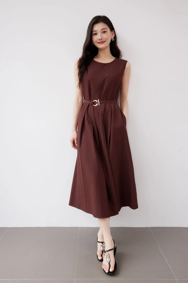 YANGSHANG法式收腰无袖连衣裙拼接纯欲风F1B020