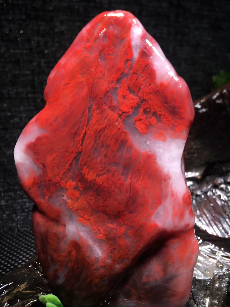 平野冻红～～ 9*15*8cm 1704克 平野原石件标本 桂林鸡血玉 收藏版
