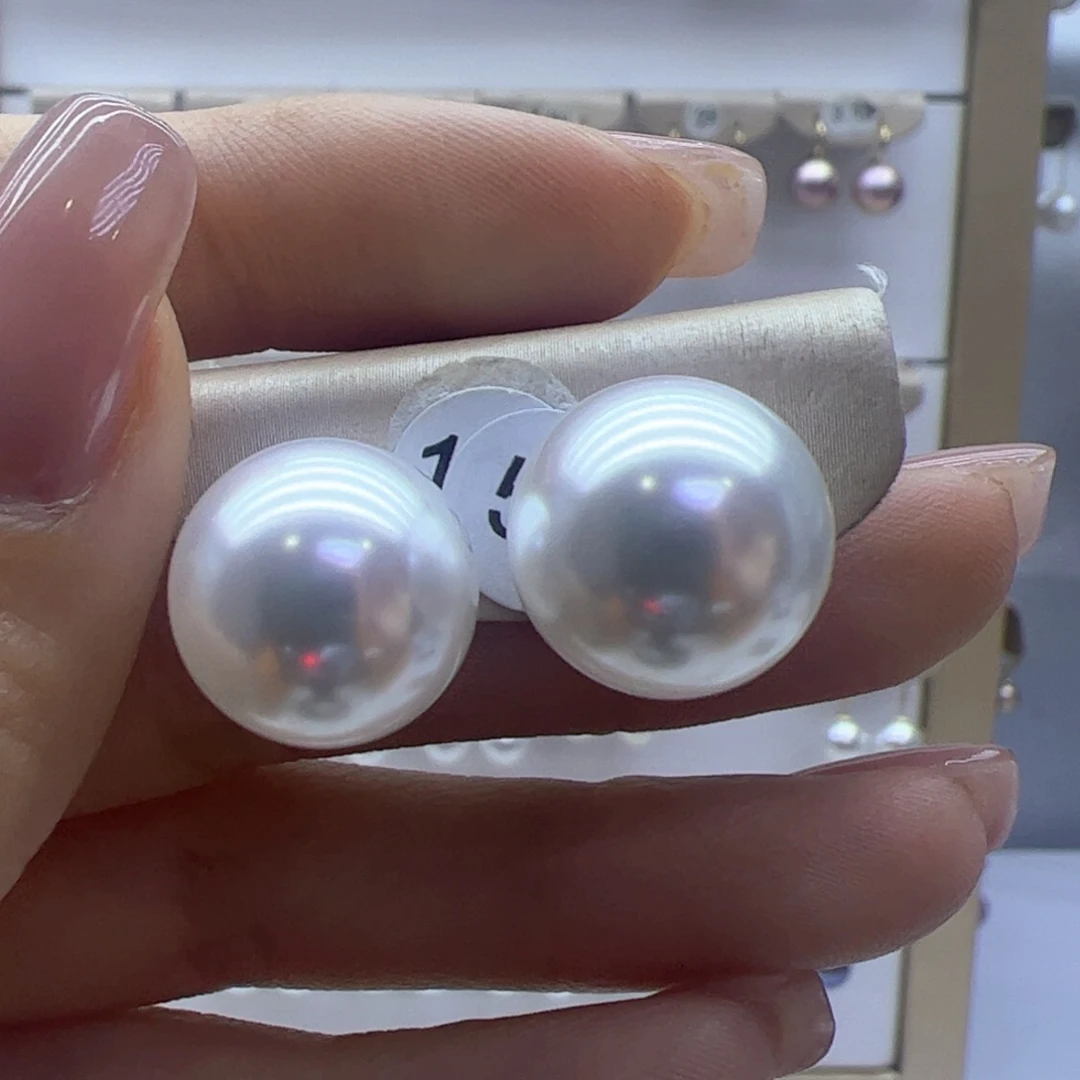 淡水珍珠耳饰18K金镶嵌