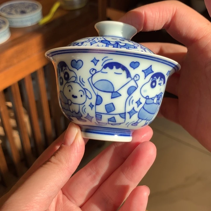 微瑕不退换蜡笔小新两才小盖碗184号