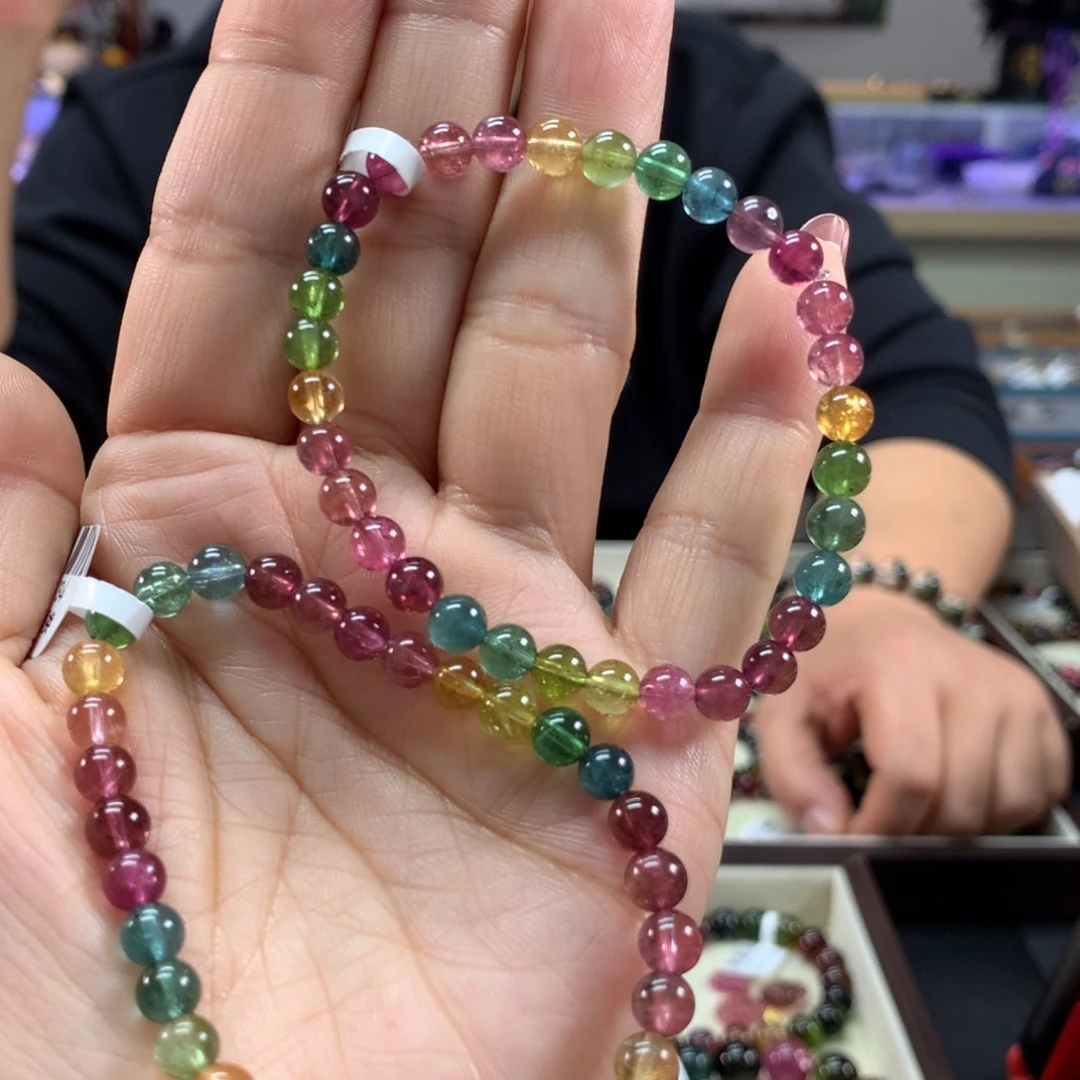 碧玺手链未镶嵌多样性发其一条5.6毫米左右