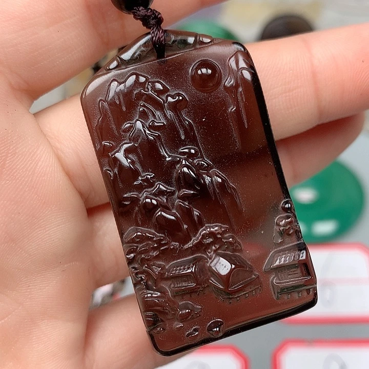 黑曜岩未镶嵌颈饰葉