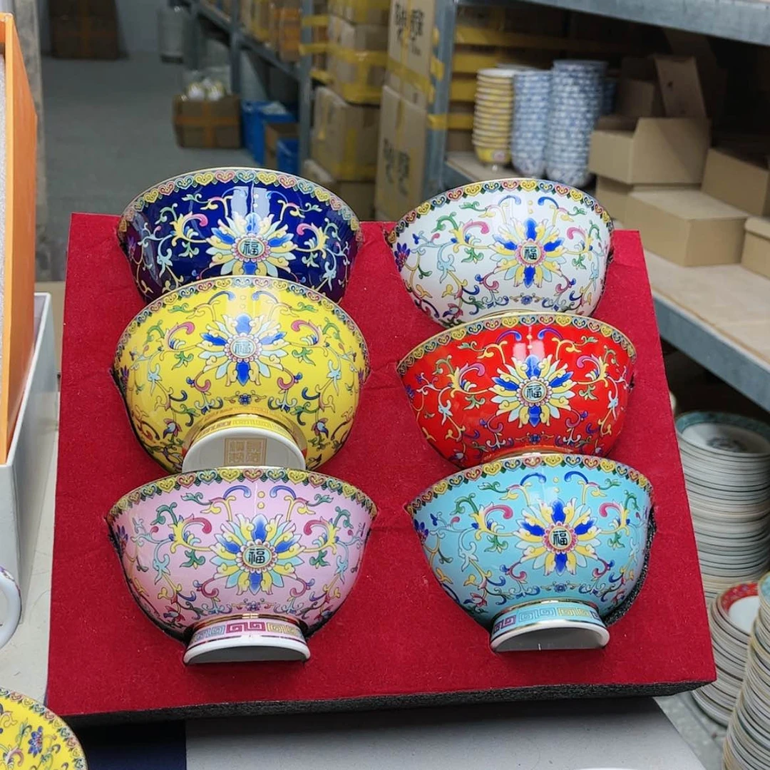 【闪购商品】珐琅5寸6个+木盒1个…………