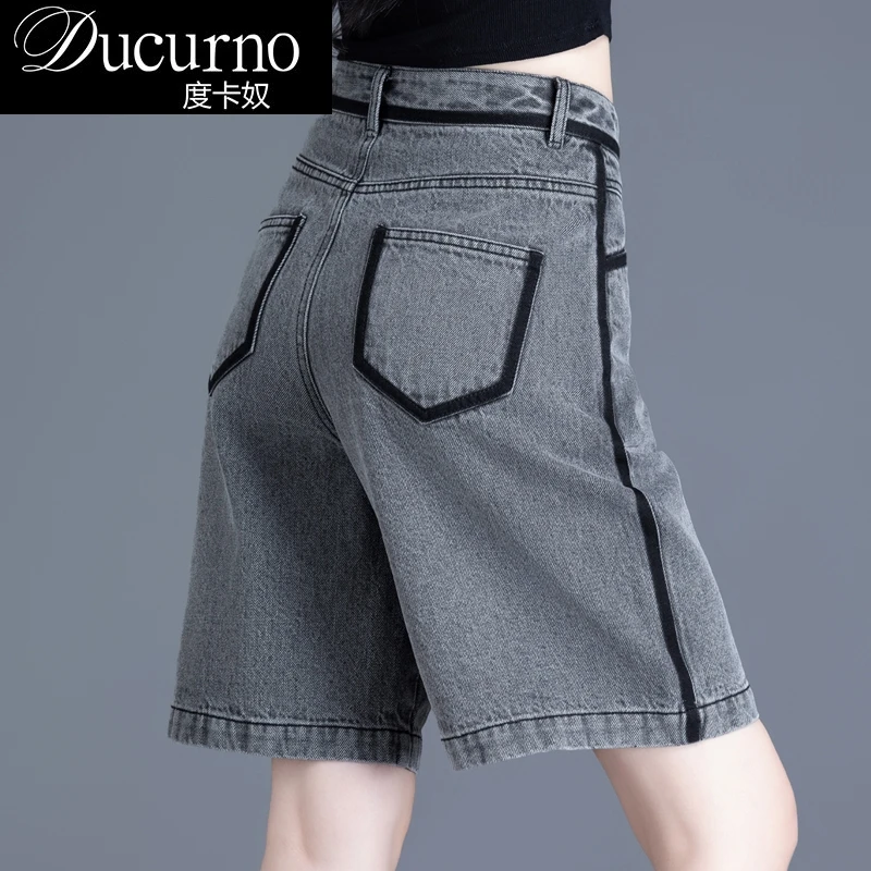 宽松牛仔短裤女款显瘦2025年新款爆款直筒裤美式小个子热裤五分裤