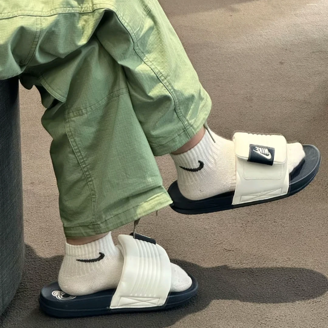 NIKE/耐克Offcourt 高弹橡胶底一字拖鞋 男款 黑白熊猫 DQ9624100