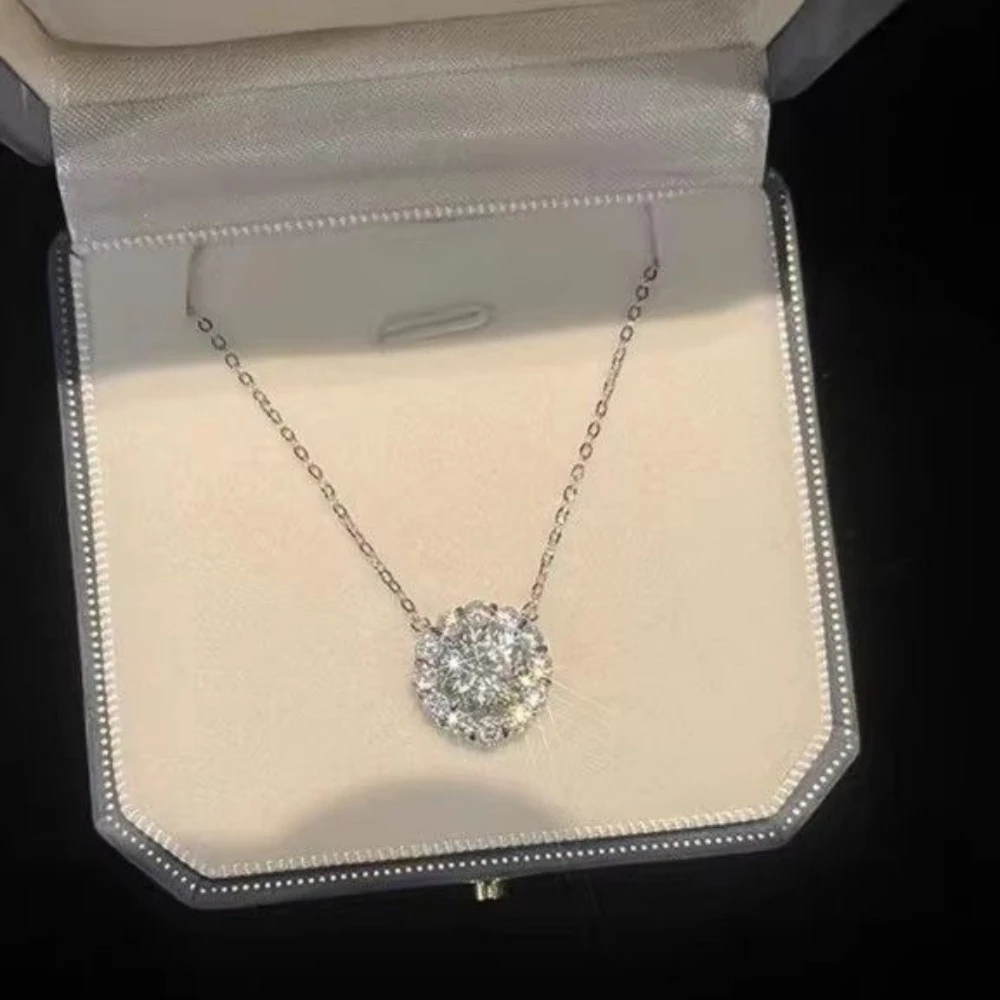 柯柒 钛钢项链 满钻太阳花项链女轻奢小众设计感百搭高级锁骨链