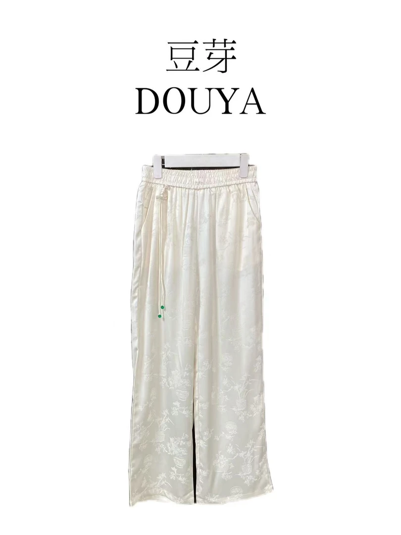 婉梅长裤 新中式国风暗纹提花四季直桶修身显瘦时尚百搭长裤 裤子