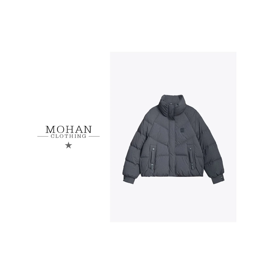 【MOHAN/墨含】高级格纹立领鹅绒服保暖面包服女深圳大姐夫PHB2588