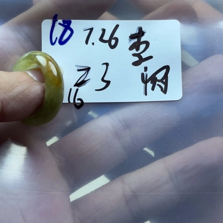 李***闪翡翠未镶嵌颈饰戒指