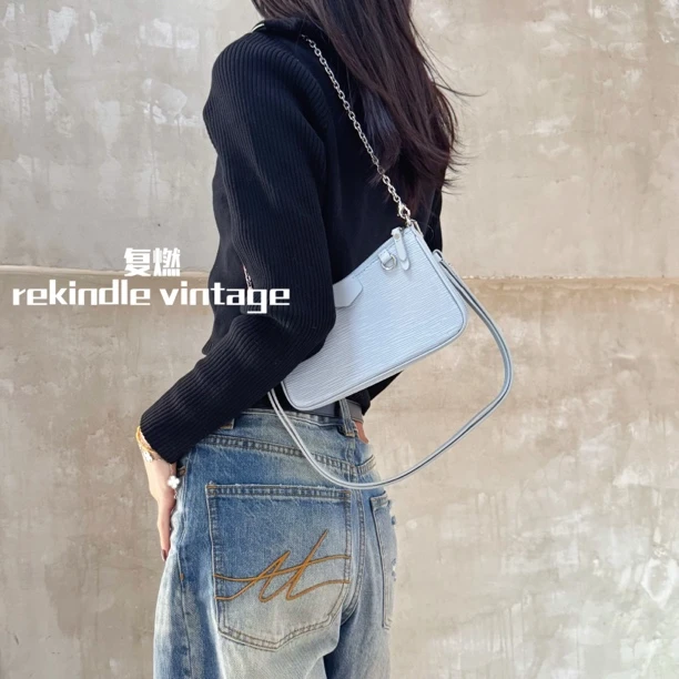 95新 LouisVuitton/路易威登 复燃精选/baby蓝水波纹麻将（2021年）