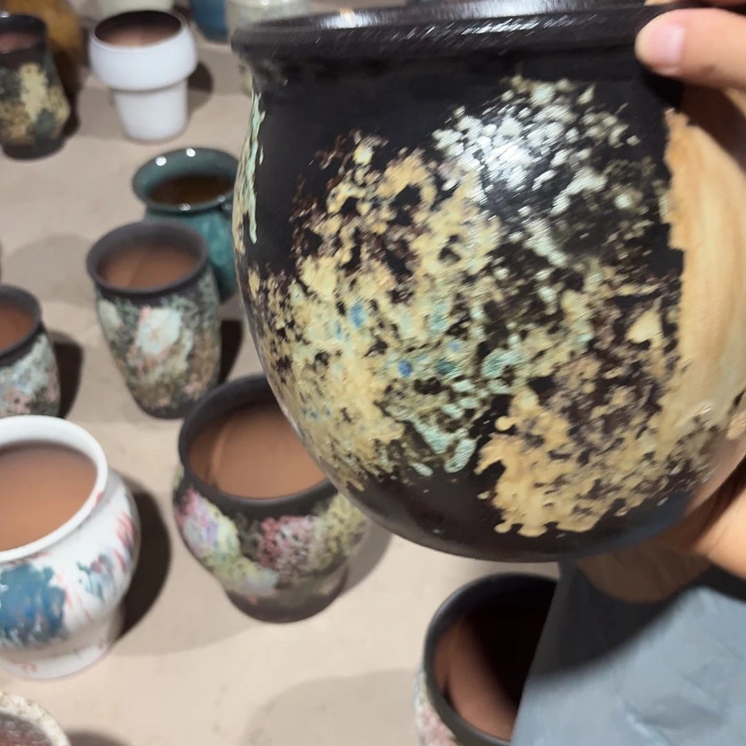 紫砂花盆口24高24