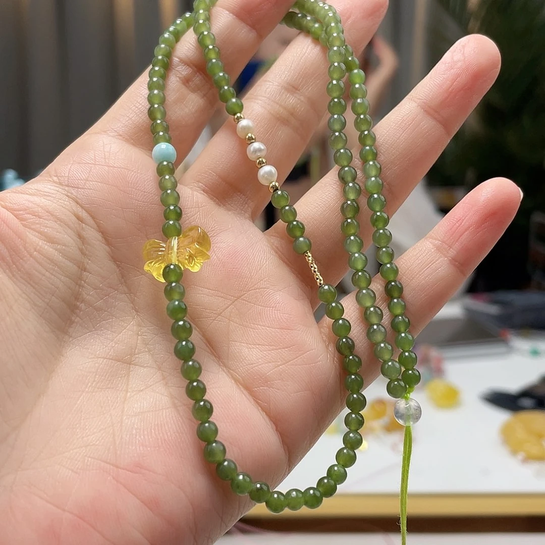 未镶嵌琥珀裸石琥珀项链