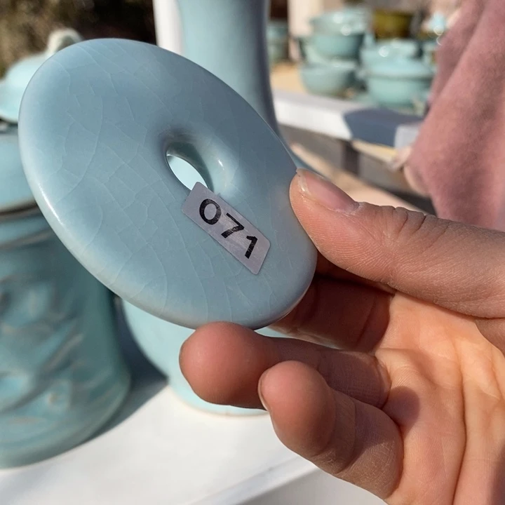 摆件靓***啊抱朴汝瓷仿古微瑕