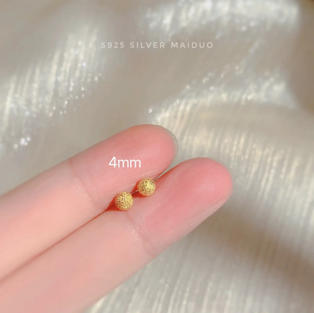 合金耳饰 新中式豆豆耳钉小众高级感免摘耳钉