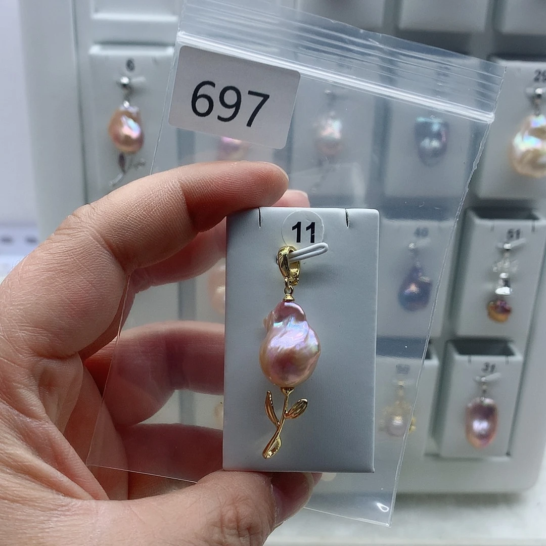 吊坠(不含链)淡水珍珠合金
