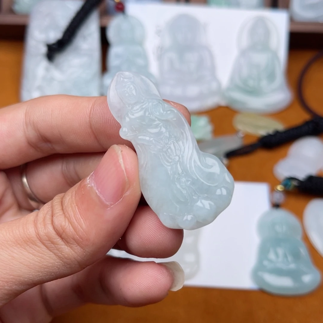 翡翠颈饰未镶嵌活**我观音